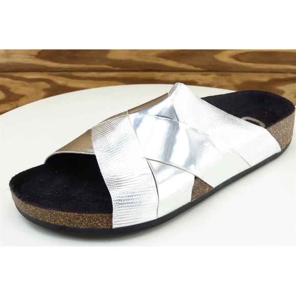 Circus Sam Edelman Sz 6 M Silver Slide Synthetic Women‎ Sandals Allison - Picture 1 of 7